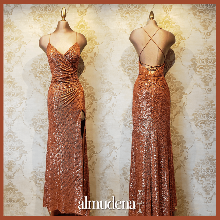 Vestido Largo Brillante de Gala - Almudena Boutique - Ropa para mujer, Vestidos cortos, de y para novias