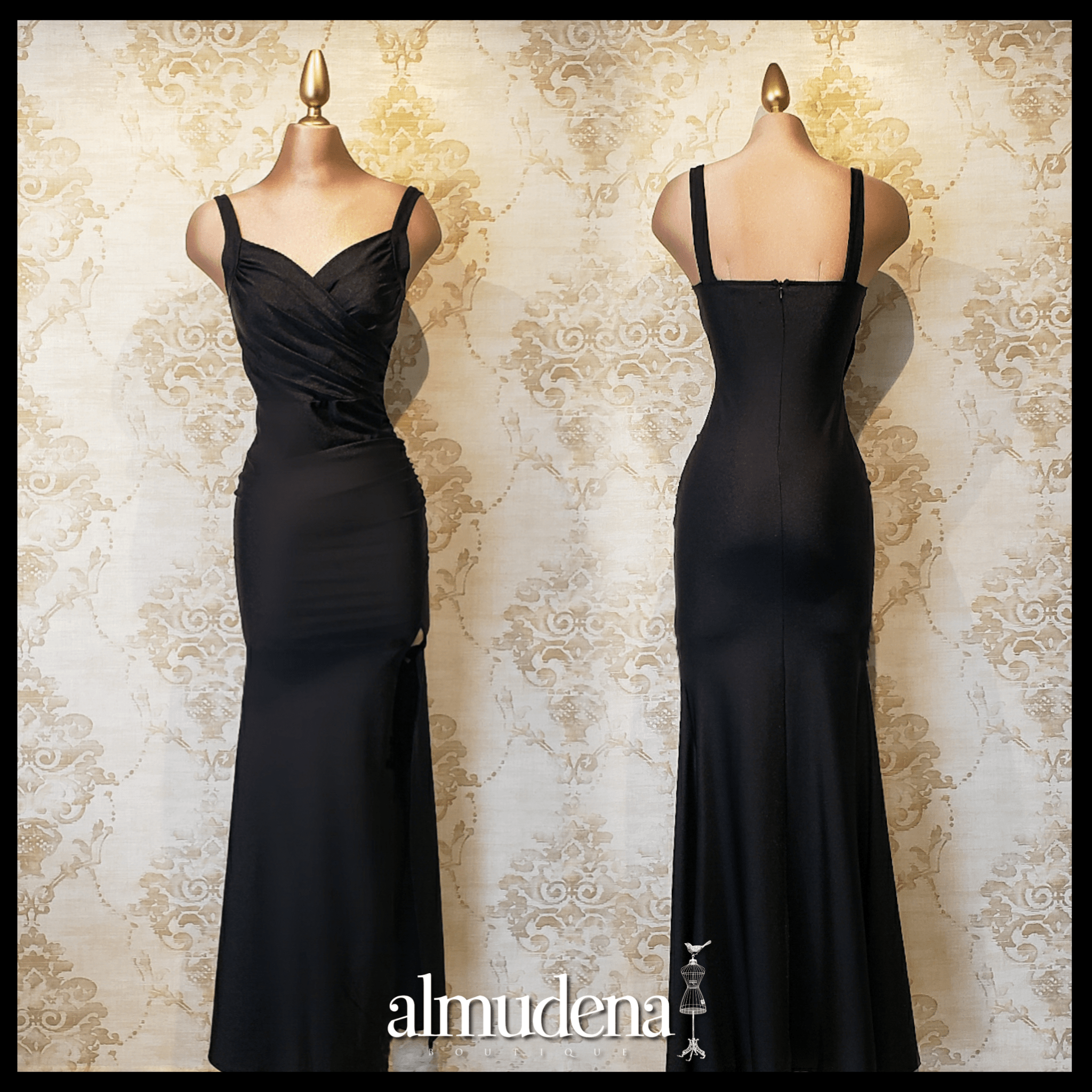 Vestido Negro Ajustado Gala Noche - Almudena Boutique - Ropa para mujer, Vestidos cortos, noche y novias